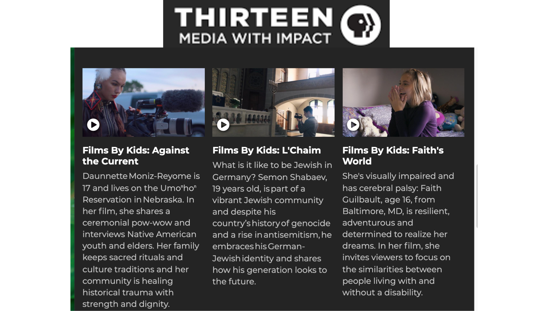 Thirteen Wnet New York Includes Seven BYkids Films in Showcase